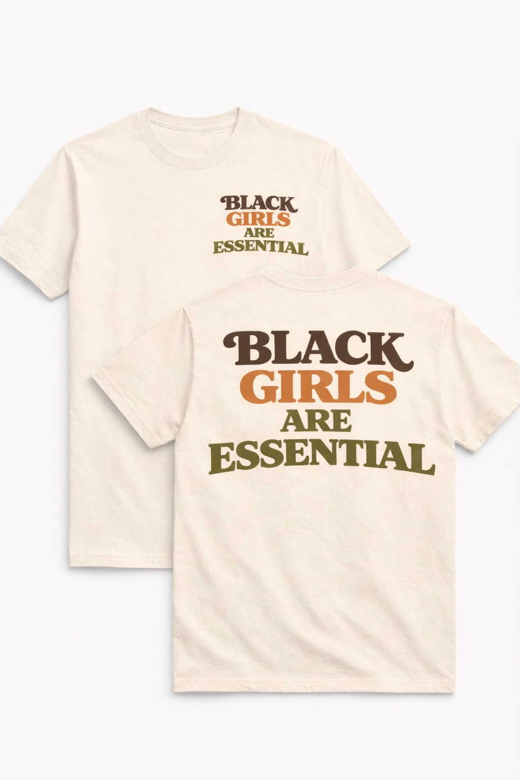 Black Girls Are Essential™ Signature Tee / Cream
